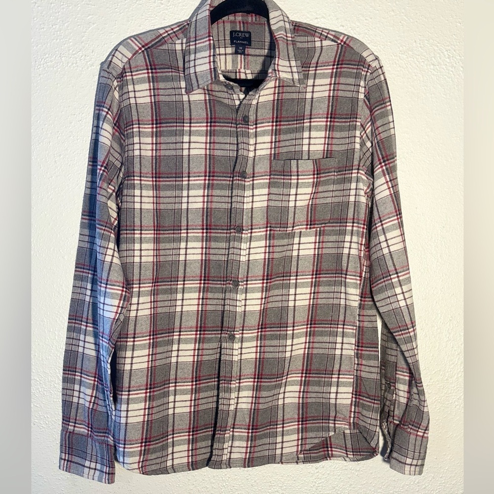 J.Crew Flannel Shirt Mens Medium Classic Fit Plaid Cotton Casual Preppy Gorpcore